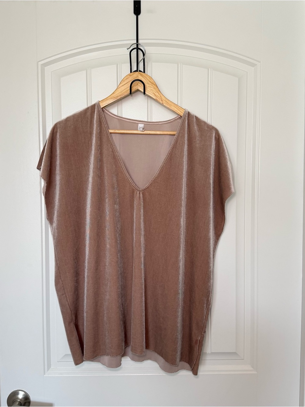 Gentle Fawn Large V Neck Velvet Cap Sleeves Whimsigoth Top Minimalist Boho